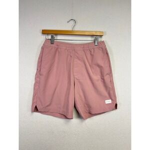 Hollister California Men Sport Shorts Pink Elastic Waist Drawstring Size S